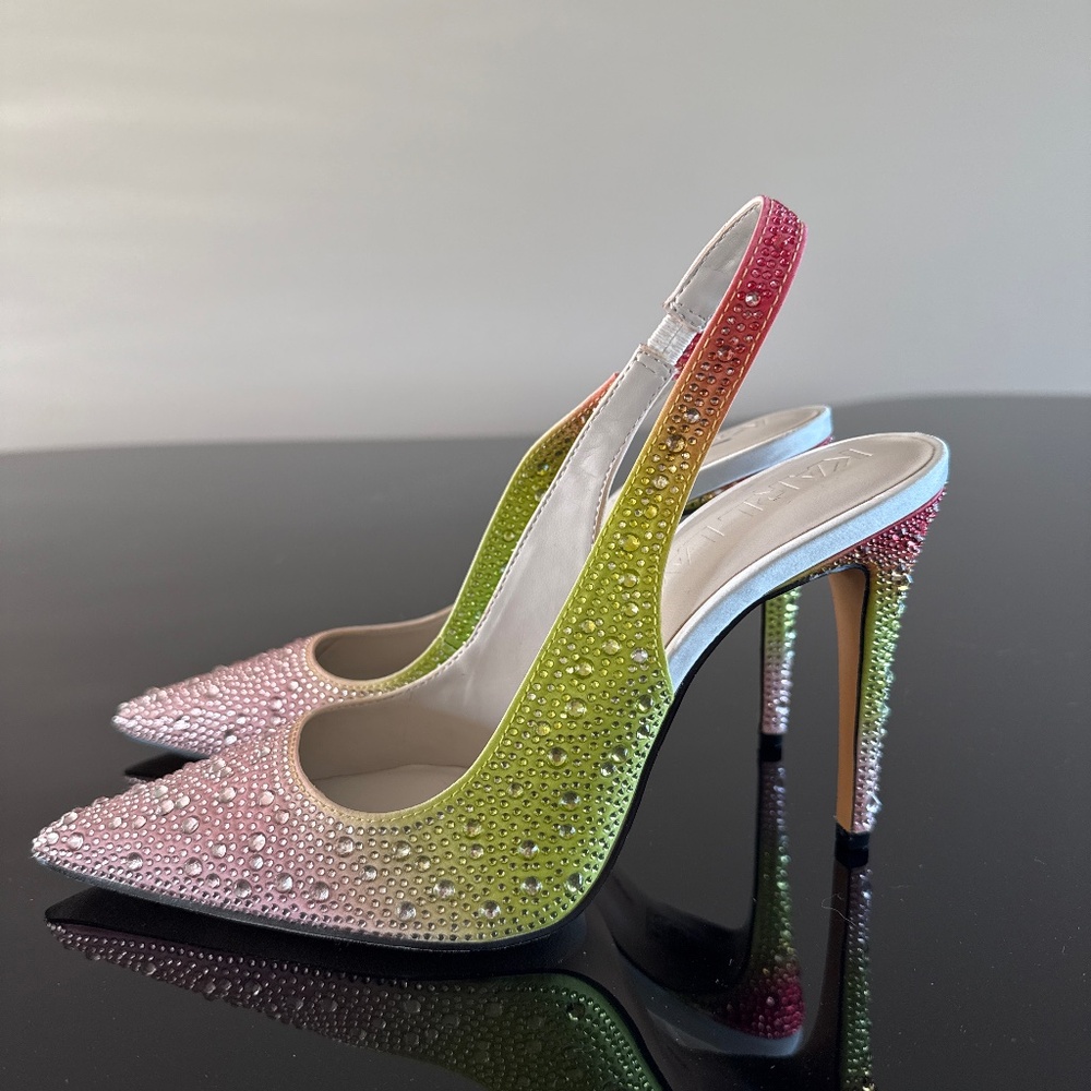 Karl Lagerfeld Women's Multi-Color Chalina Rhinestone Slingback Pump Size 6.5